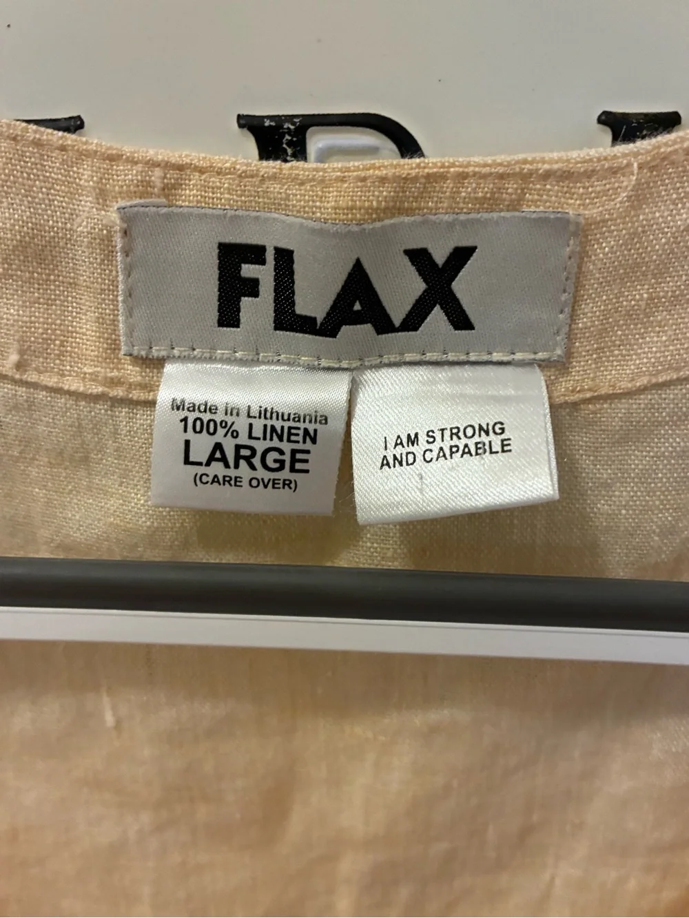 Flax Light Yellow Sleeveless Linen V-Neck Button-Front Blouse - Picture 6 of 8
